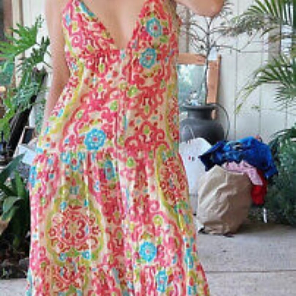 NEW House of Harlow 1960 Boho Maxi Dress with open back and tie NWT